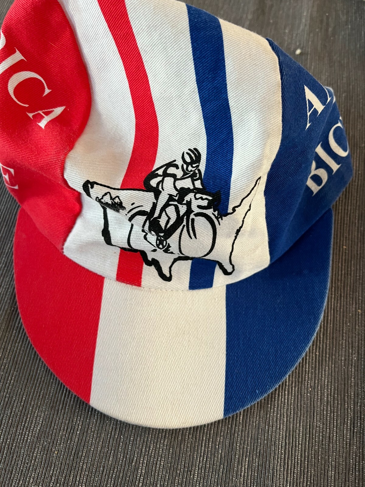 America By Bicycle Vintage red white & blue bike hat