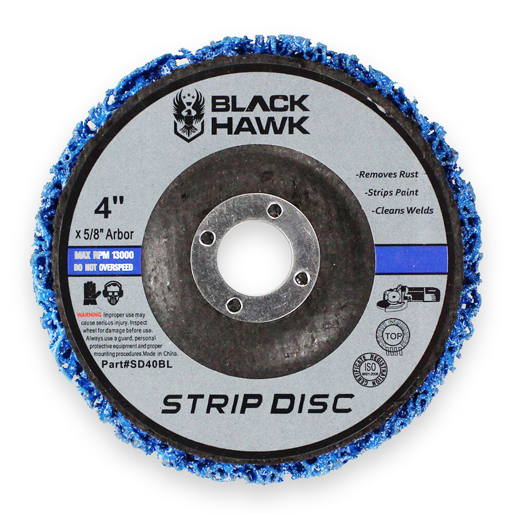 5 Pack - 4" x 5/8" Black Hawk Clean & Strip Discs Paint and Rust Removing Wheels