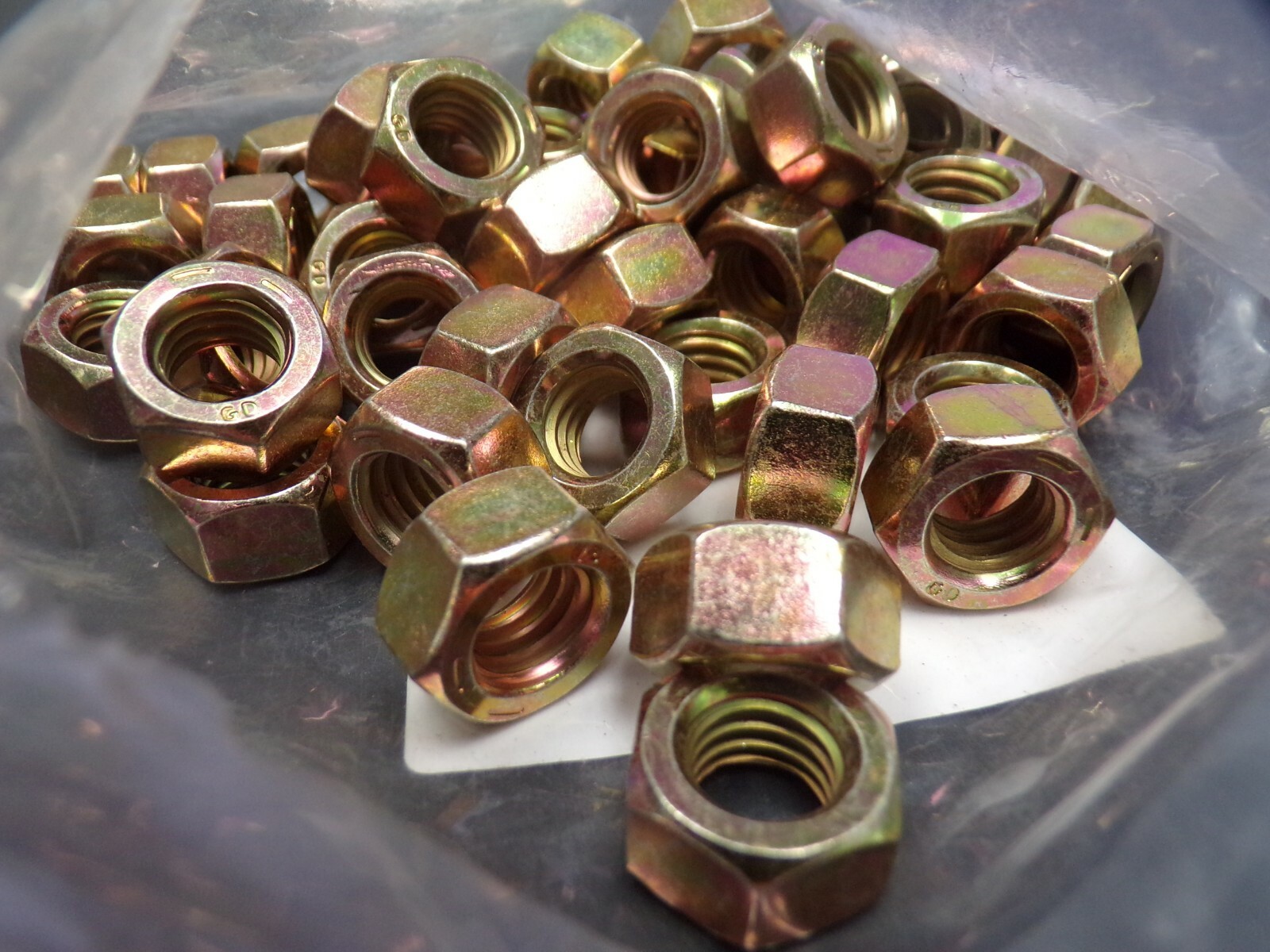 7/16"-14, Grade 8, Hex Nut, Yellow Zinc Plated, Qty 50 (CH)