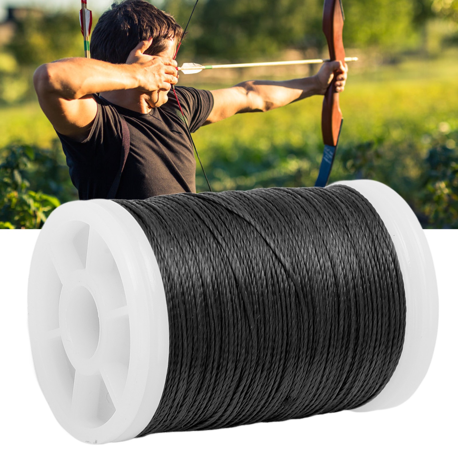 § 110m Black Archery Serving Thread Bowstring Material For Tying Peep Sight