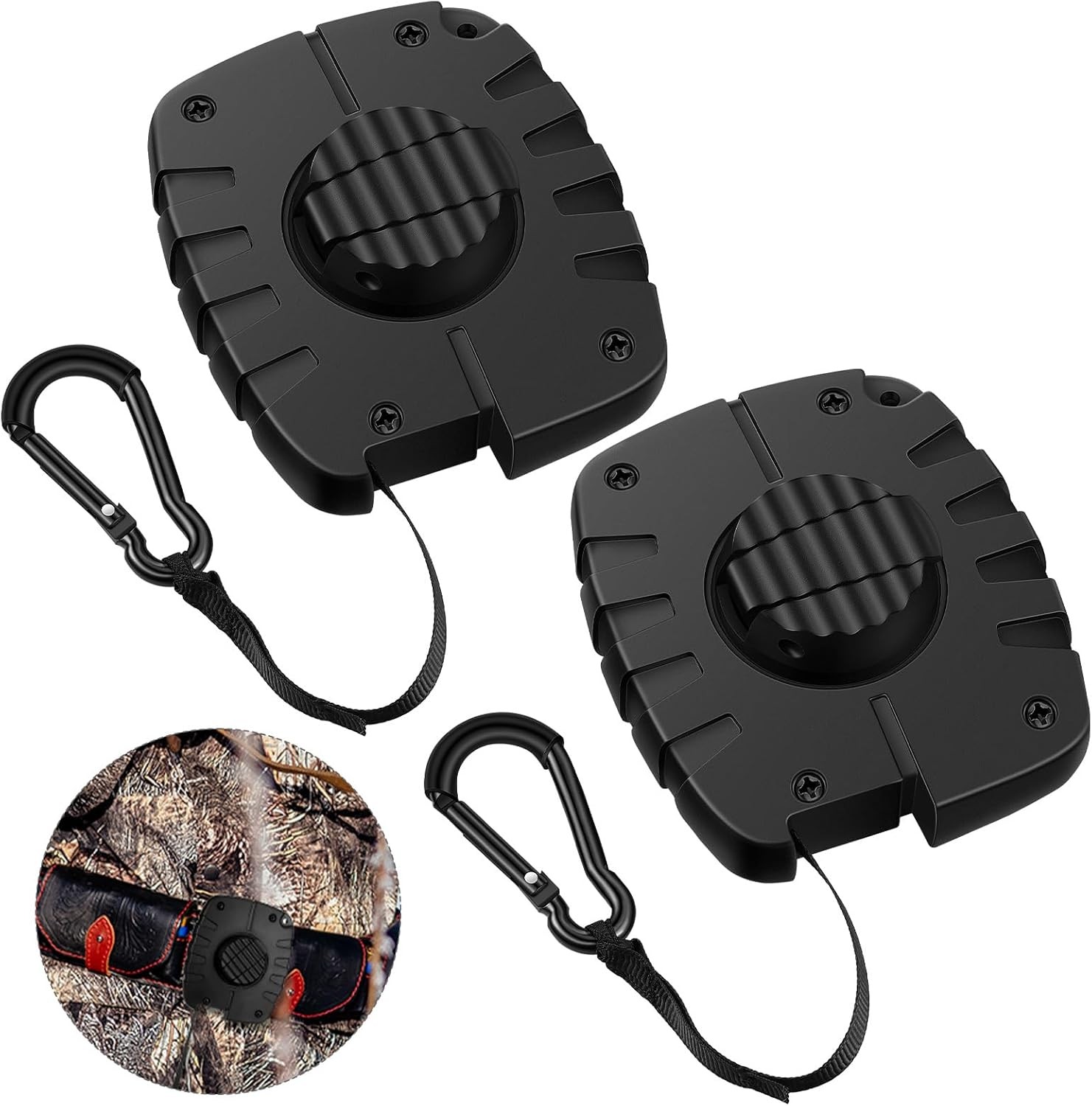 2 Pcs Tree Stand Gear Hoist 29.5 ft Retractable Bow and ft, Black