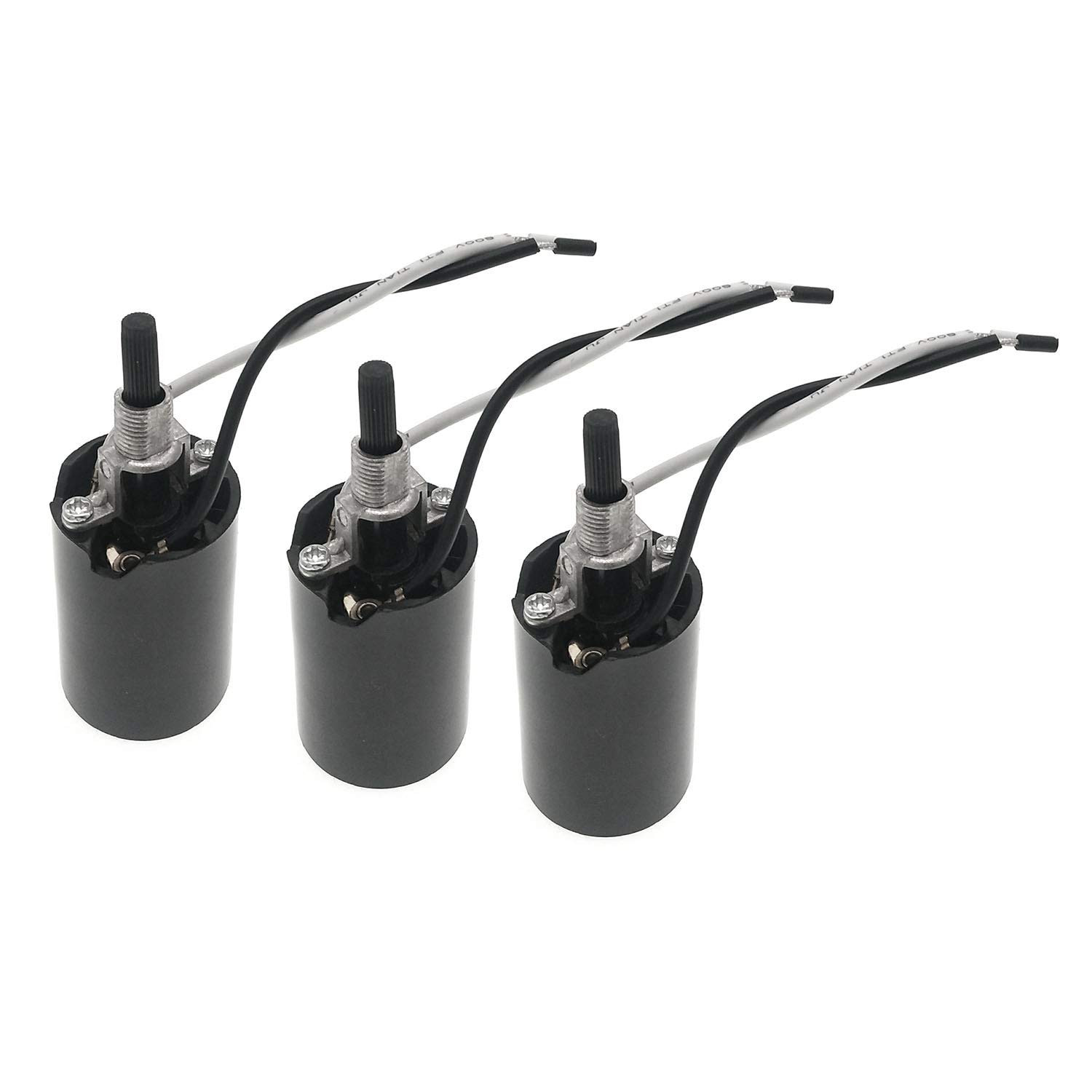 E26 Medium Base Phenolic Socket E26 Socket with Rotary Knob Switch (3-Pack) NEW