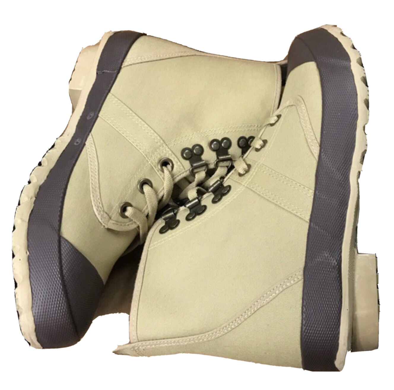Magellan Men’s Size 9 Beige WDB1001 Steel Shank Canvas Fishing Wading Boots