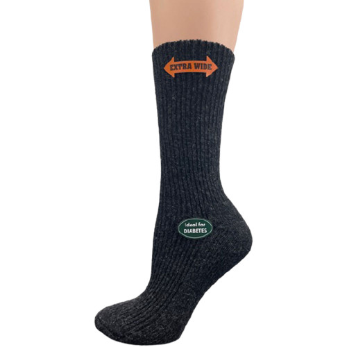 Regenerated Wool Diabetic Outdoor Hiking Extra Wide Calf Women's Winter Socks