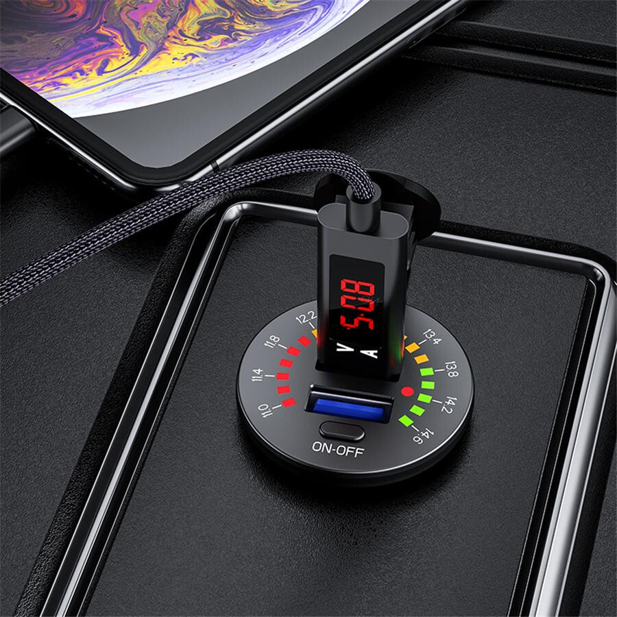 12V Dual USB Car Fast Charger Cigarette Lighter Socket Adapter For Cell Phone