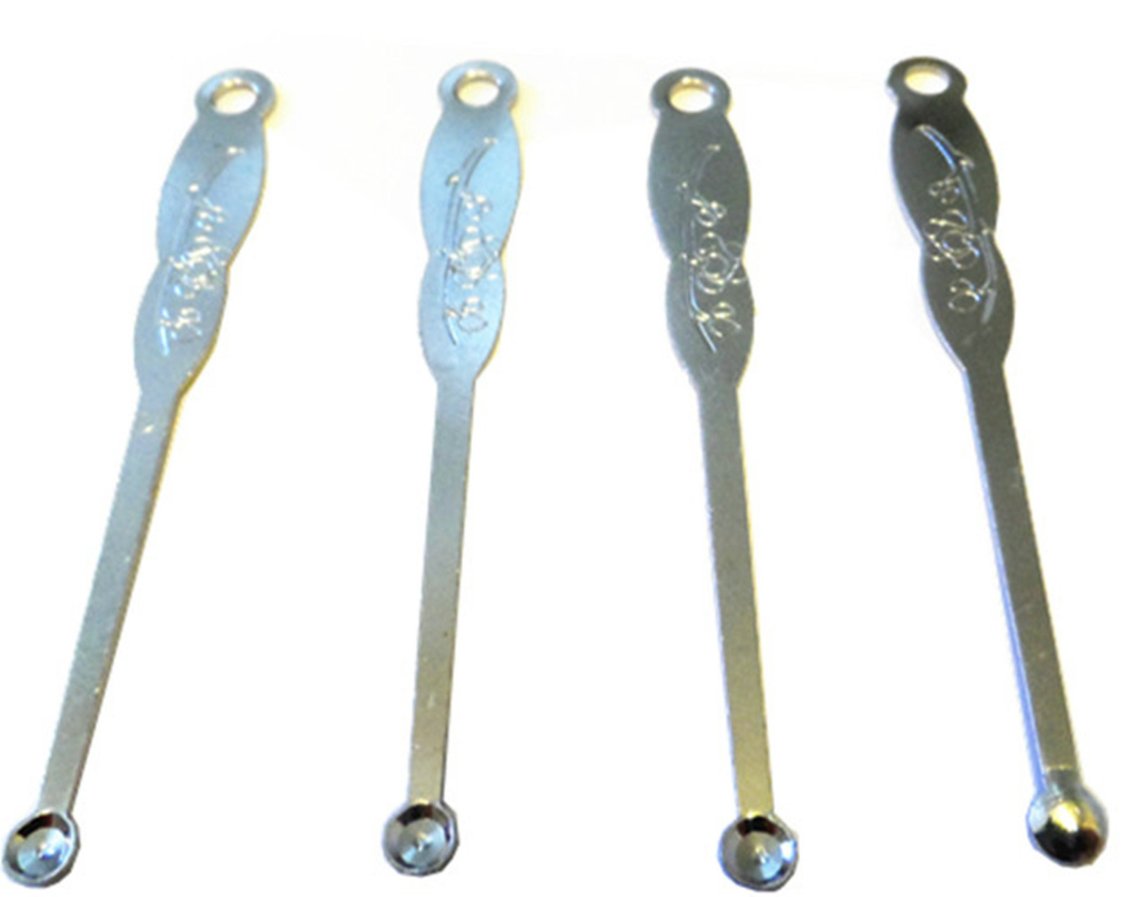 Silver Tone Metal Textured Earpick Ear Curette Earwax Cleaner 6pcs