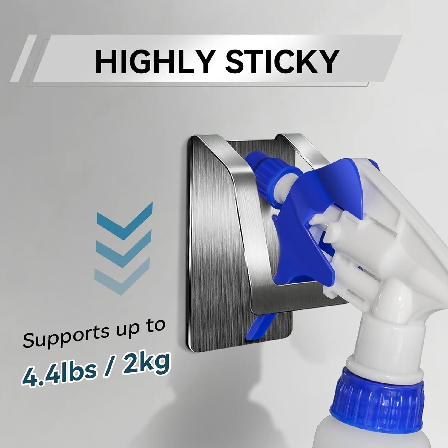 Rust-Resistant Spray Bottle Hanger - Adhesive Wall Mount for Kitchen & Bath