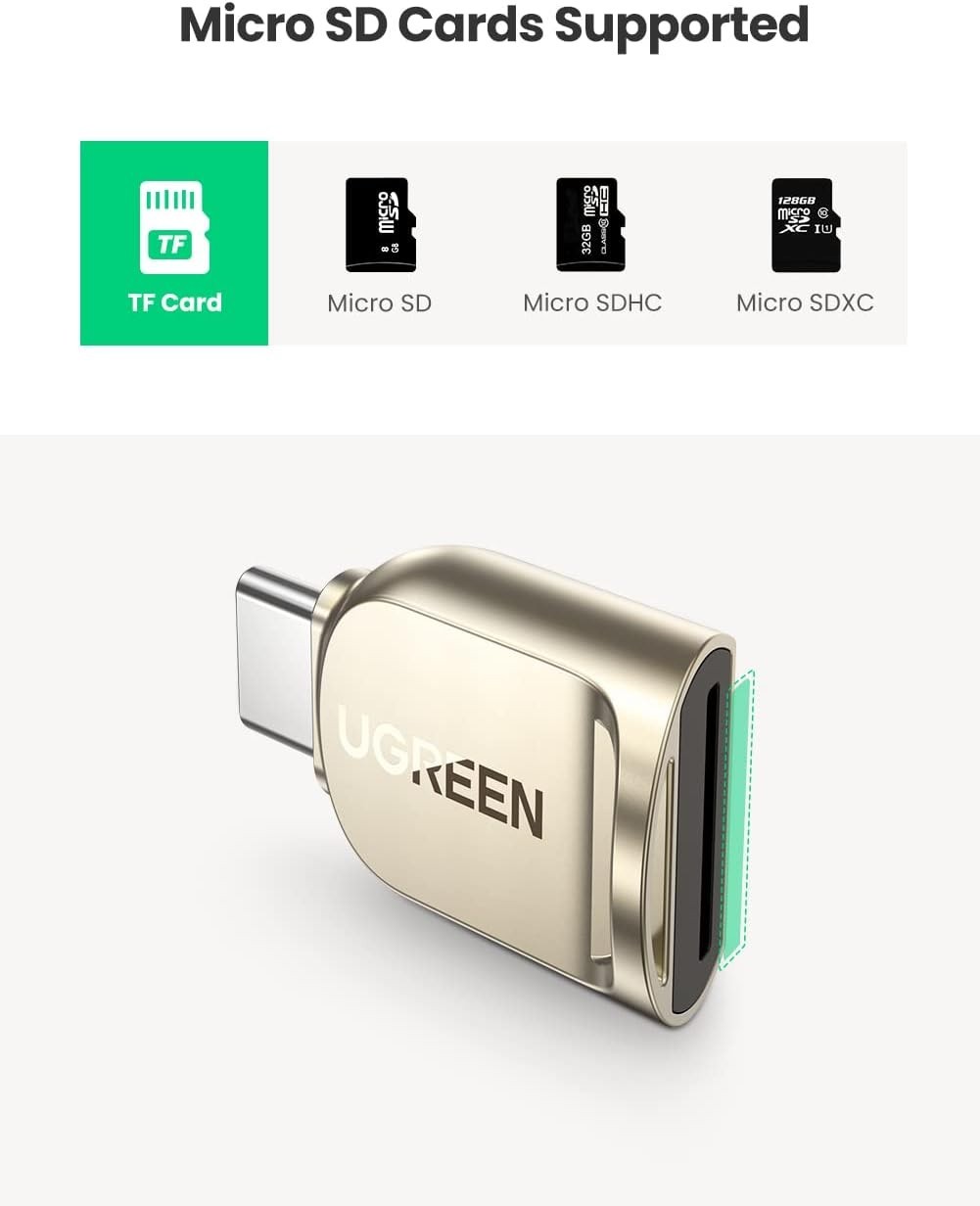 Mini USB C Micro SD Card Reader - Durable Zinc Alloy for On-the-Go Access