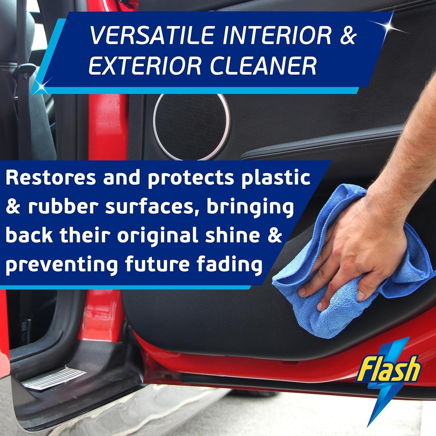 FLASH Trim & Rubber Care Dashboard Bumper Protector & Cleaner Spray 6x500ml