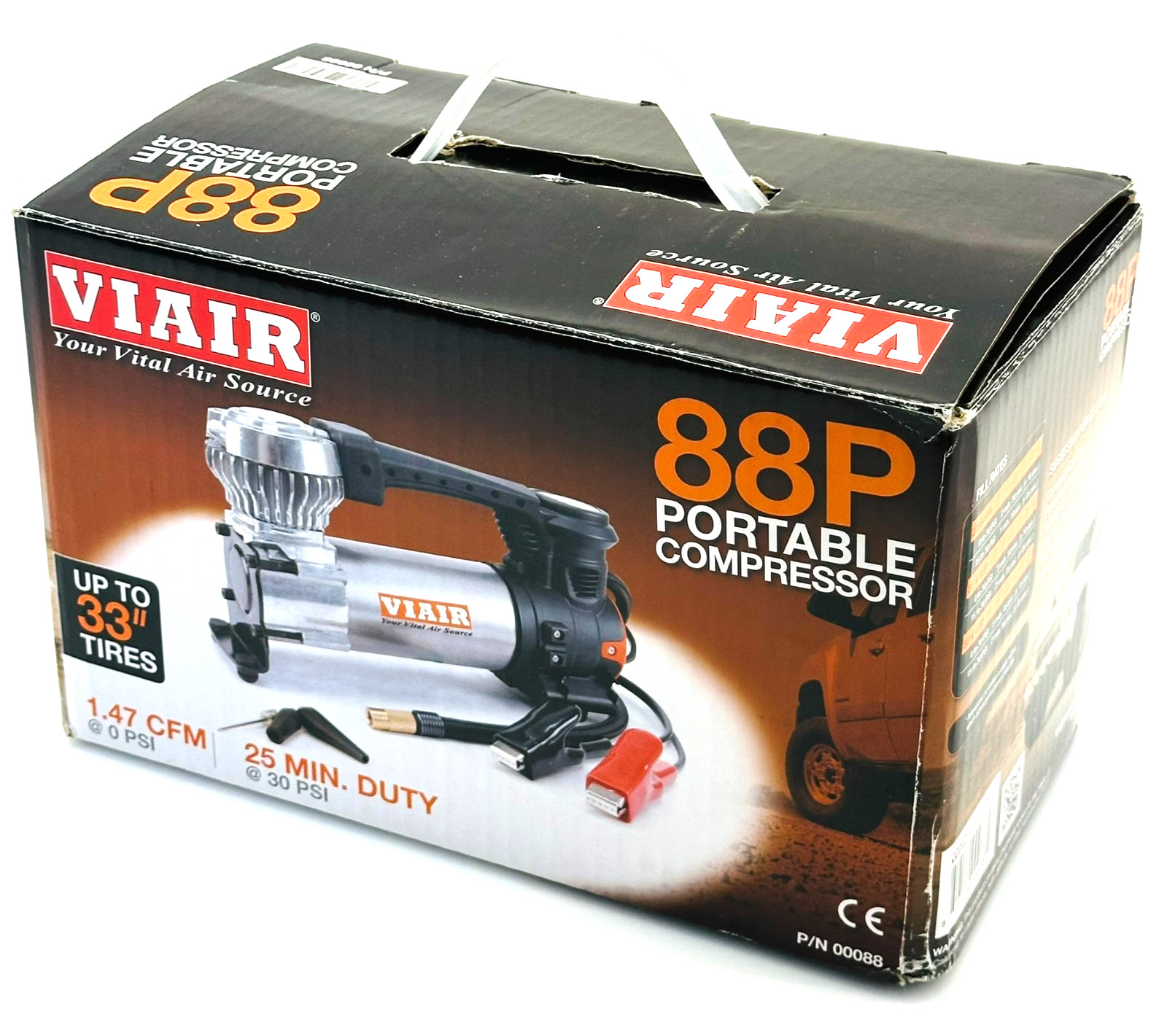 88P - 00088 Portable Compressor Kit with Alligator Clamps, Tire Inflator