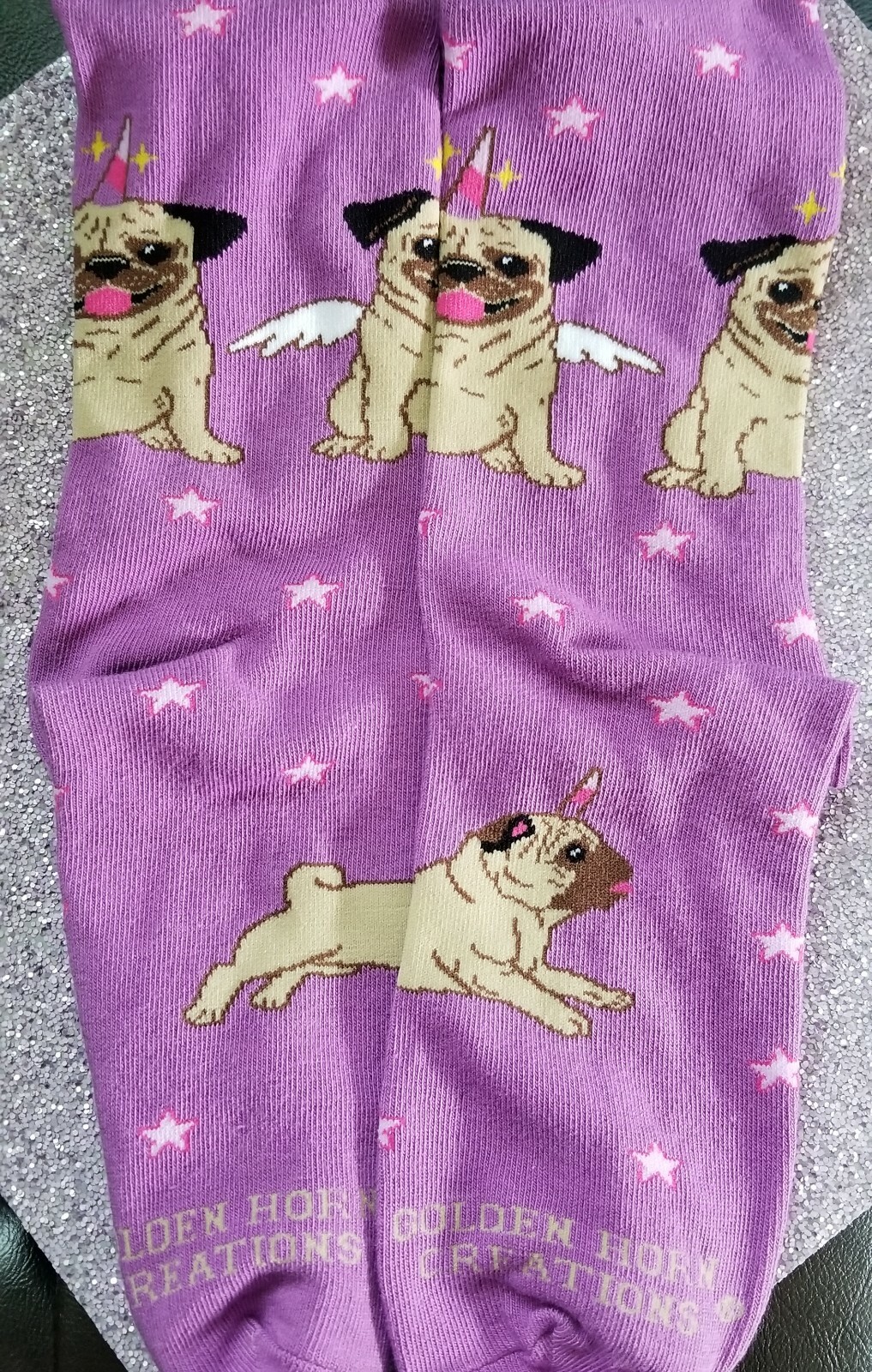 AKC Pug Dog unicorn ladies socks by mydogsocks Brand new