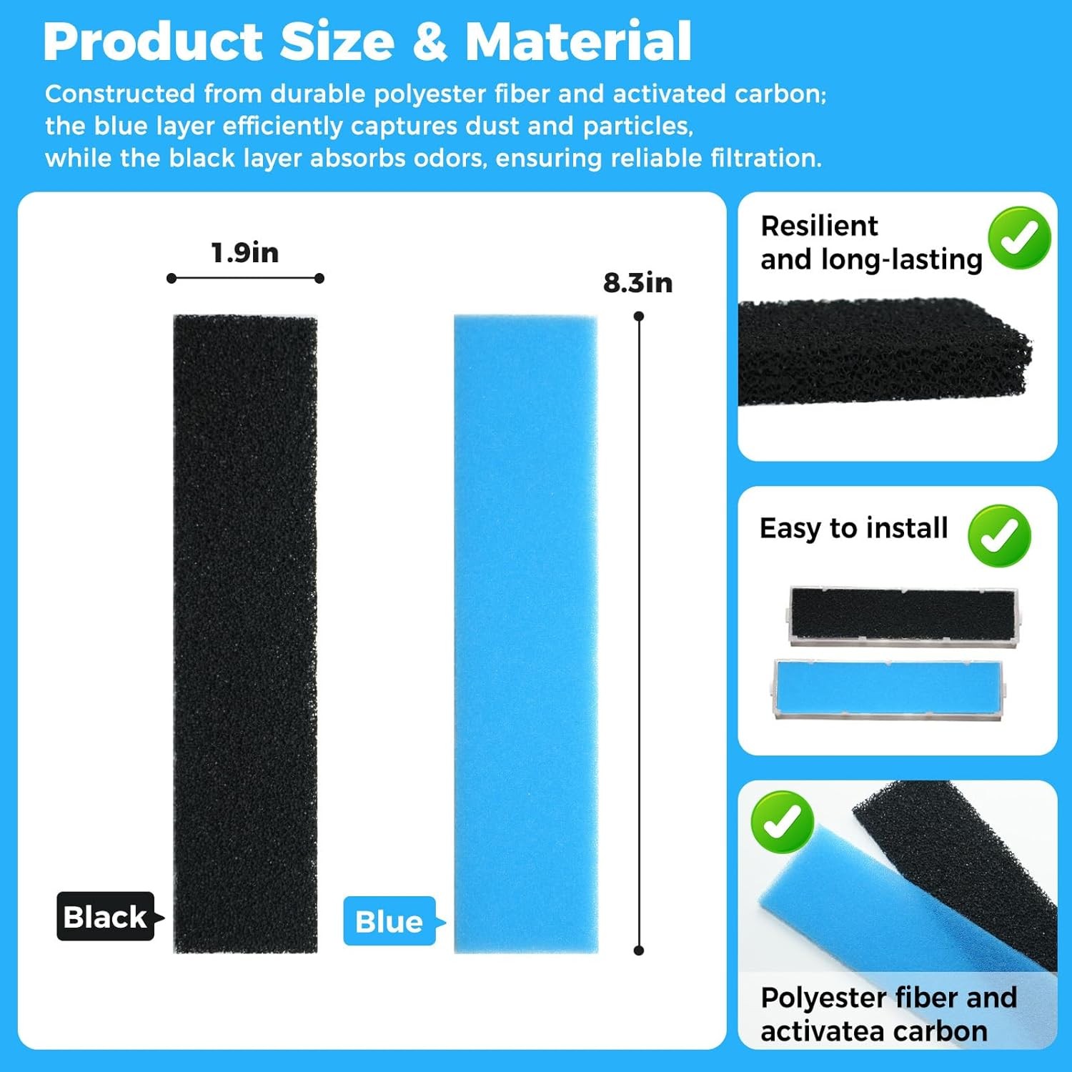 8 Pack Mini Split Air Filter Compatible with Mitsubishi Electric MAC 2330FT E