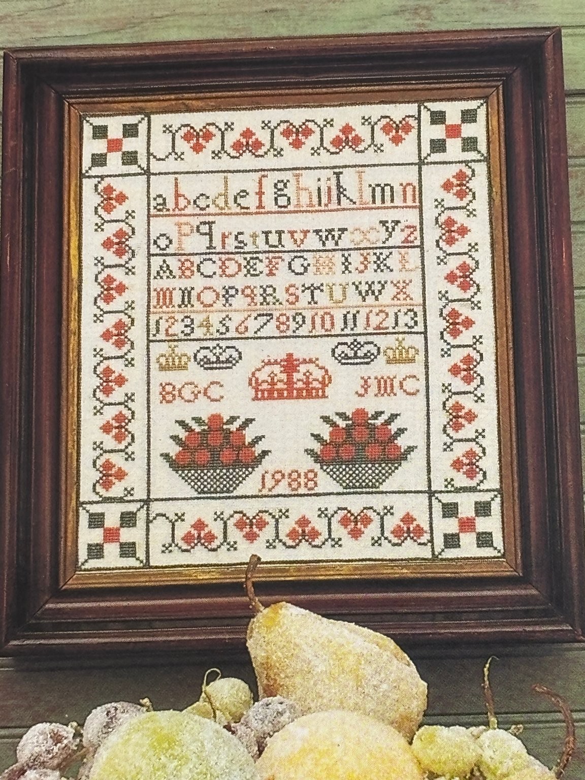 Crown Sampler Counted Cross Stitch Pattern Book Pages