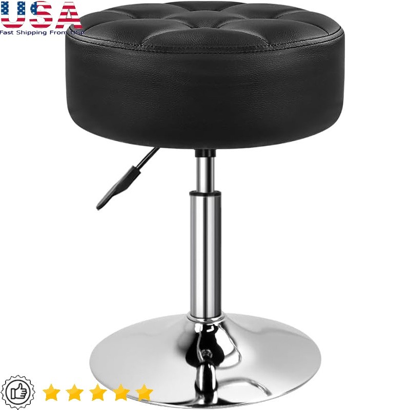 Adjustable Makeup Stool PU Leather Swivel Chair Comfortable Cushioned Seat New