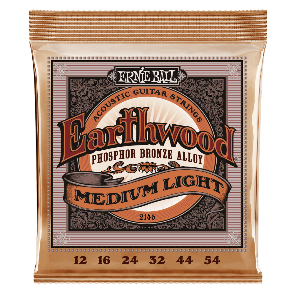 Ernie Ball Earthwood Medium Light Phosphor Bronze Acoustic Guitar Strings P02146
