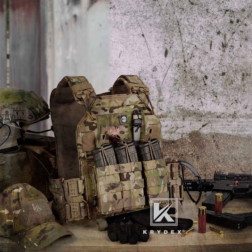 KRYDEX Tactical Plate Carrier Quick Release MOLLE Panel with Clip Ranger Green
