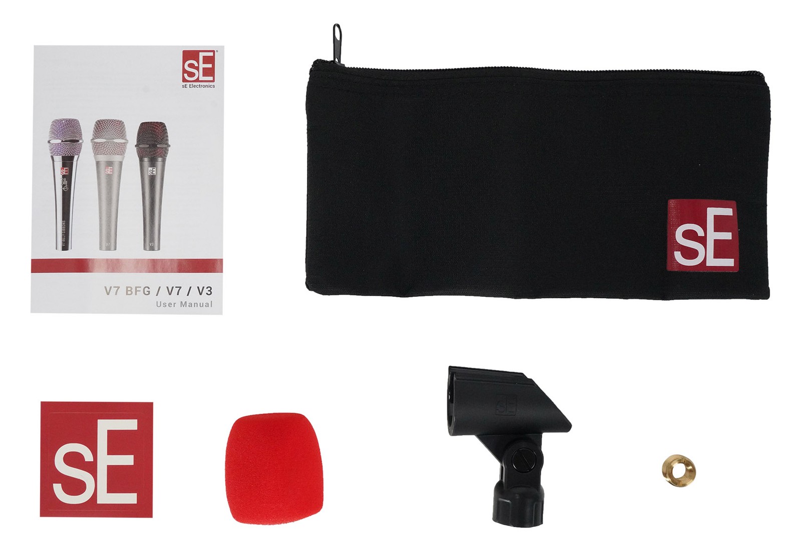 Se Electronics V7 Red Handheld Dynamic Microphone Vocal Mic+Cable+Backpack
