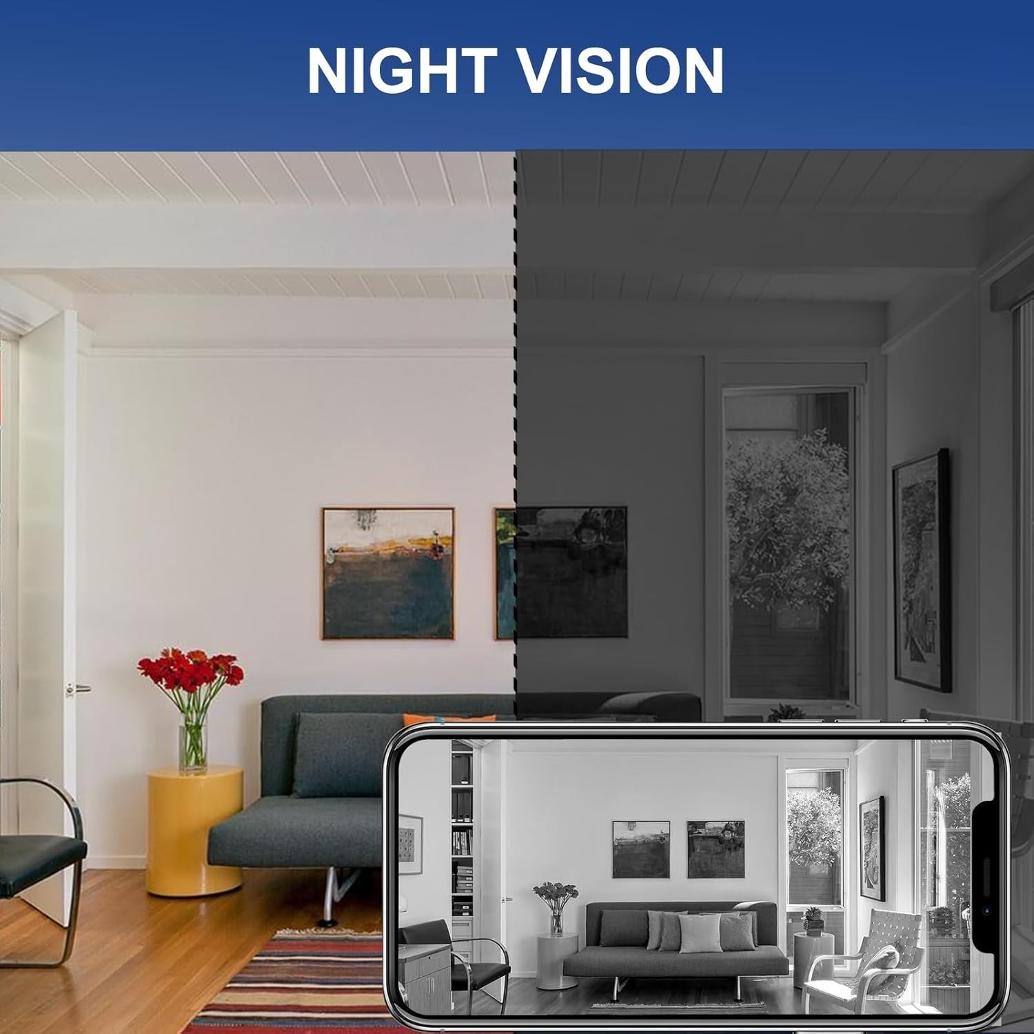 3 Mini WiFi Security Cameras - 150° Wide-Angle, Night Vision & Loop Recording