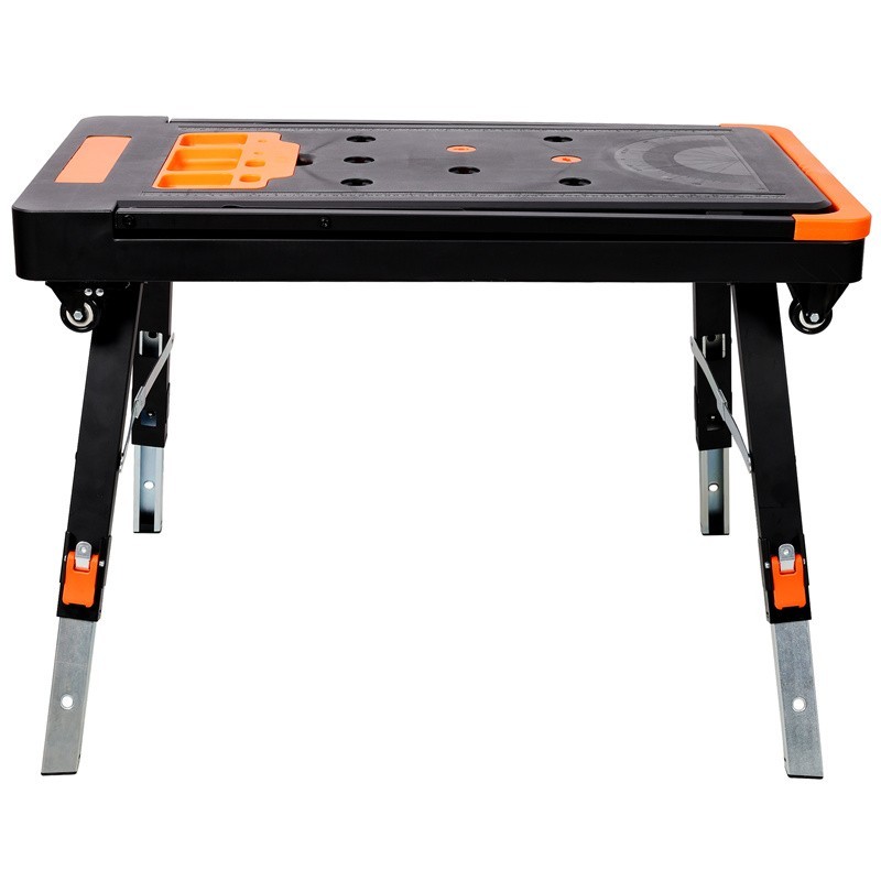8-in-1 Folding Work Table Portable Workbench with Wheels & US Standard Socket