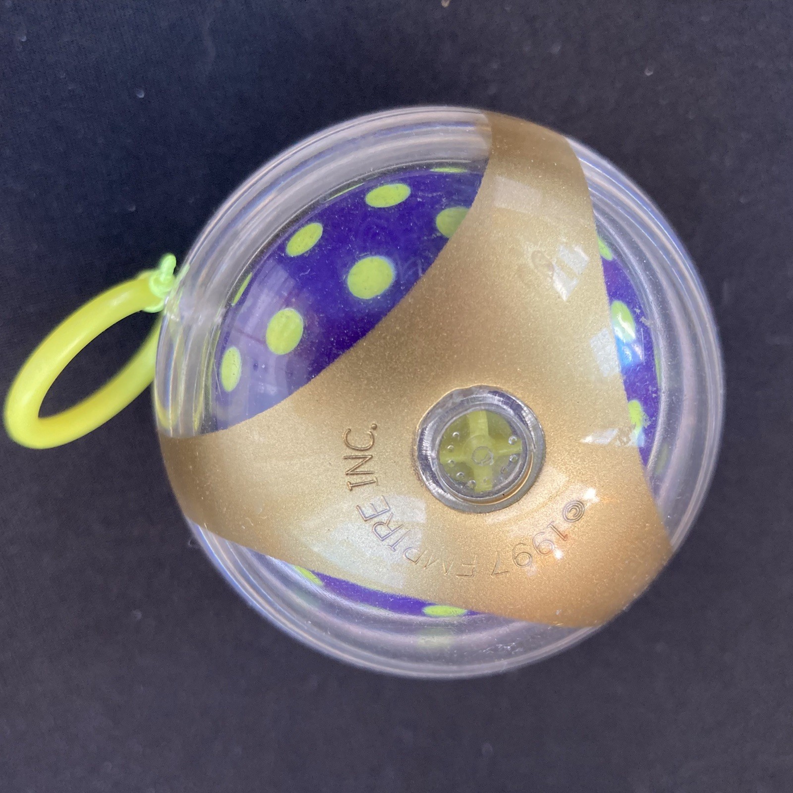 Vintage 1997 Yo Yo Ball Purple with Lime Green Polka Dots Yo Yo comes back to yo