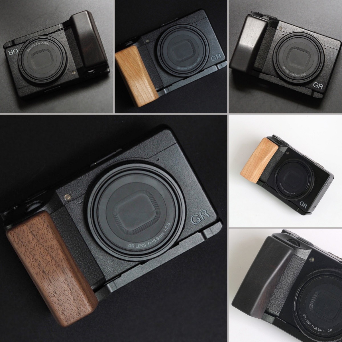 For Ricoh GR3 GR3X HDF Handmade Wooden L Hand Grip w/ Aluminium Alloy Baseplate