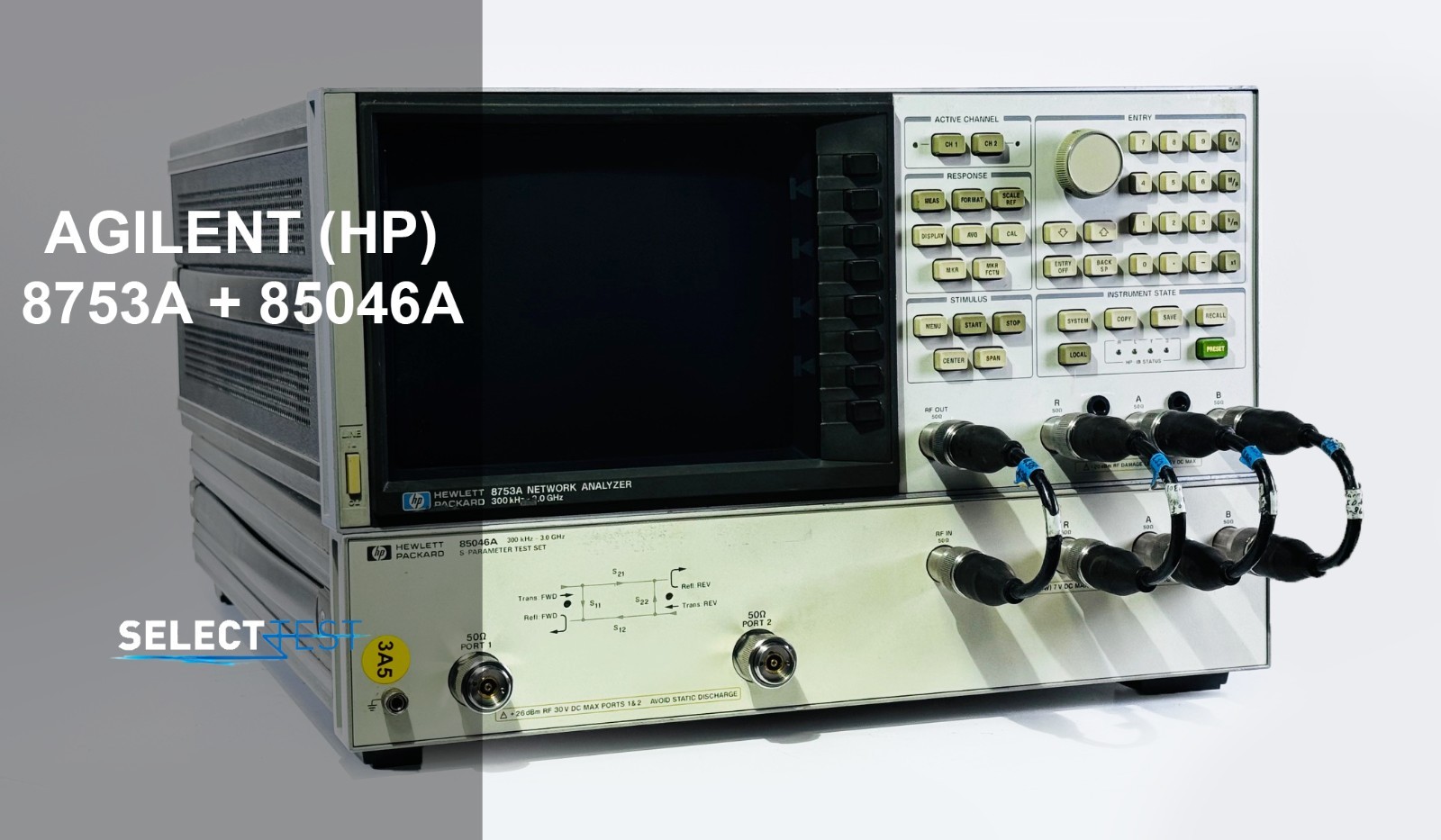 AGILENT (HP) 8753A / 85046A 30 kHz to 3 GHz NETWORK ANALYZER *LOOK* (REF.: 099R)