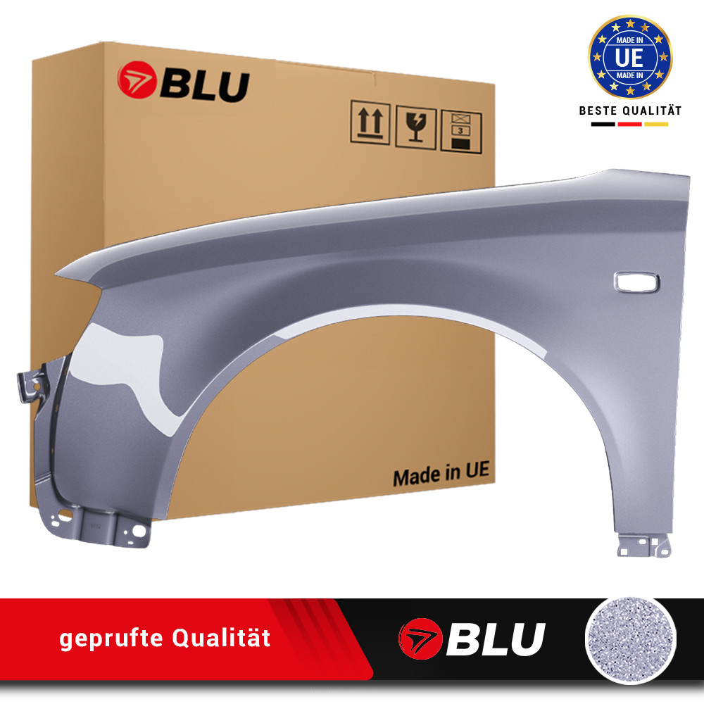 Fender For Audi A4 B6 LY7J Left Silver 00-04 Front Painted New Zinc Plated