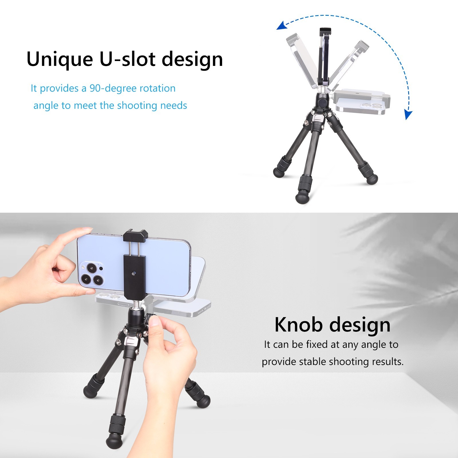 Mini Ball Head, 360° Panoramic Tripod Head with 1/4" Screw 3/8" Thread Mount