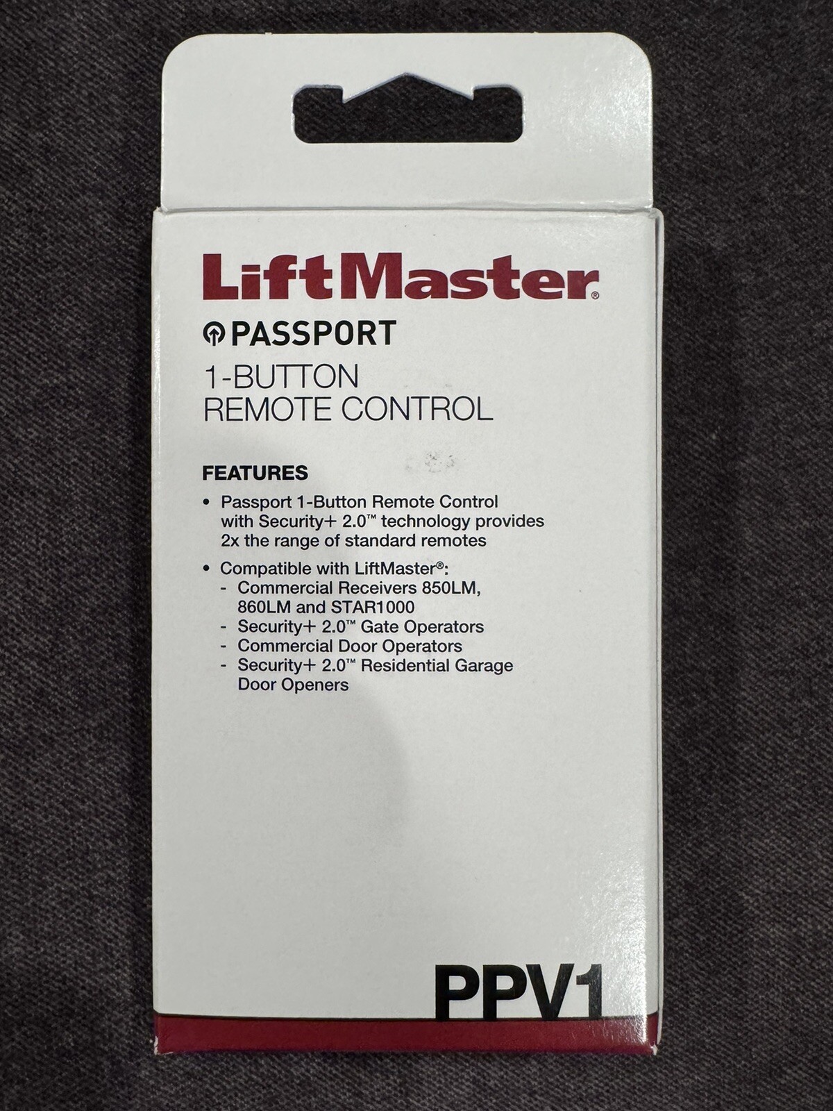 LiftMaster PPV1 Passport 1-Button Remote Control