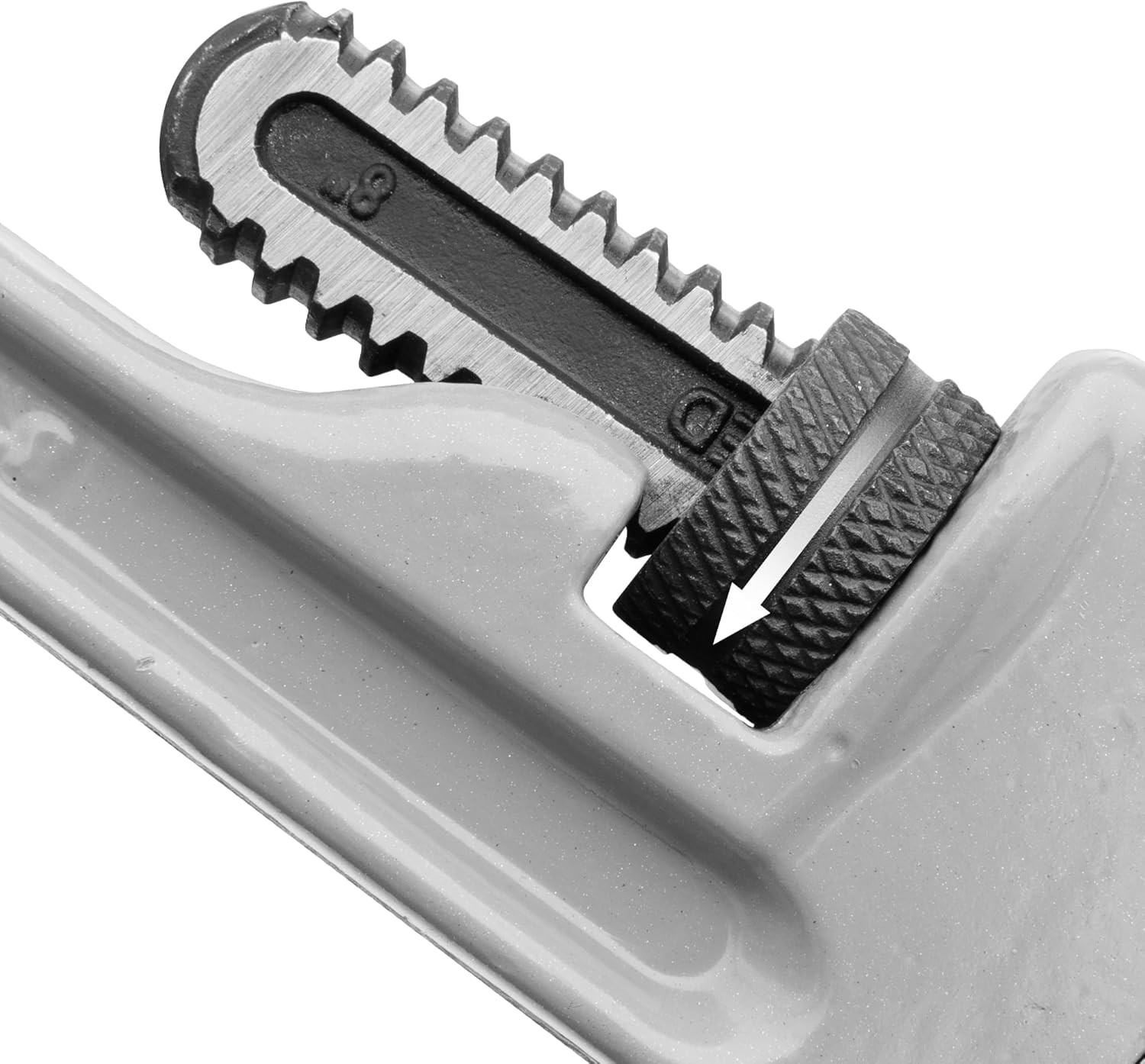 8-Inch Heavy Duty Aluminum Straight Pipe Wrench, Adjustable Plumbing Wrench, Dro