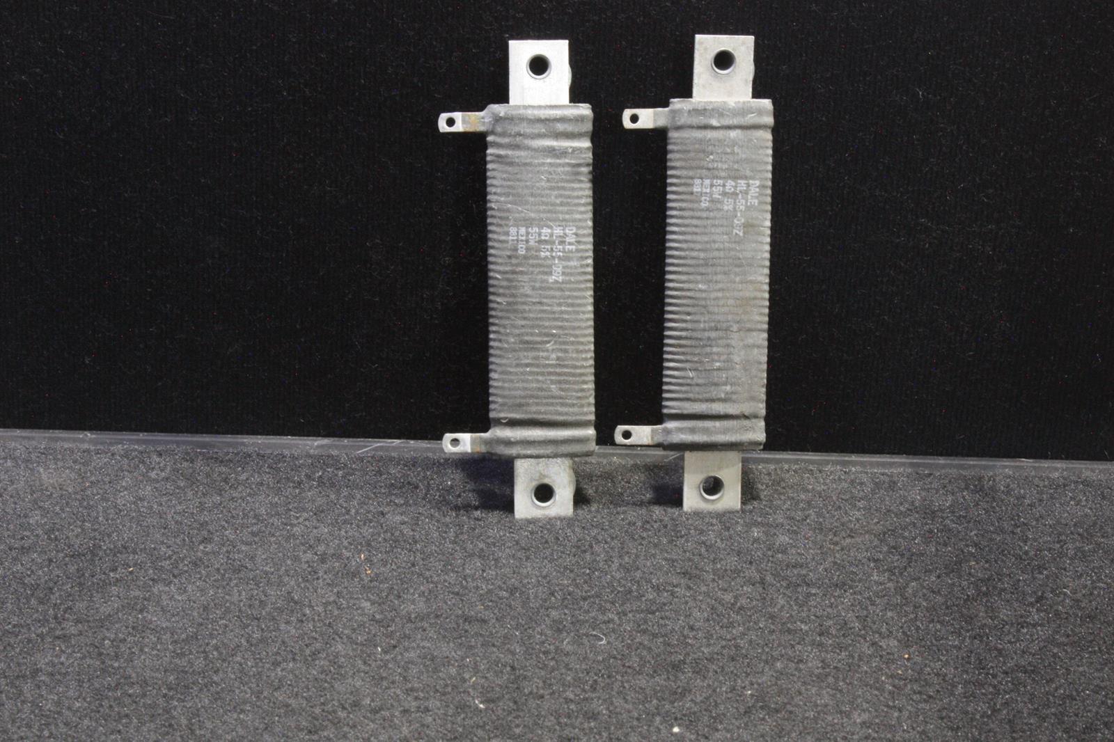 LOT OF 2 DALE HL5509Z 4 O ohm 55 WATT Flat Resistors Industrial Power sku218237