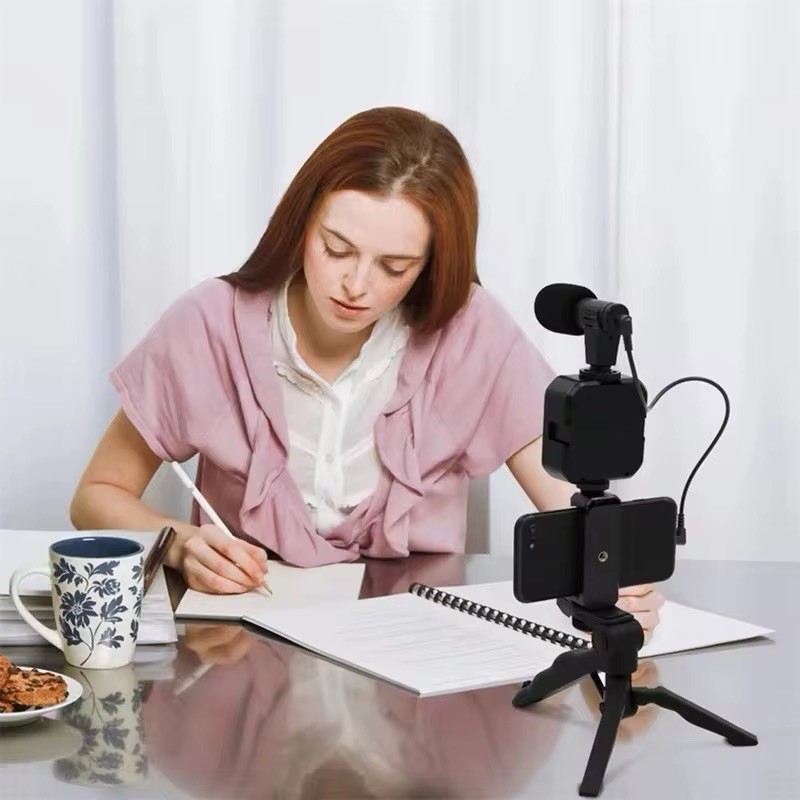 AY-49 Vlogging Kit Tripod Microphone LED Light Bluetooth Remote Mobile Phone