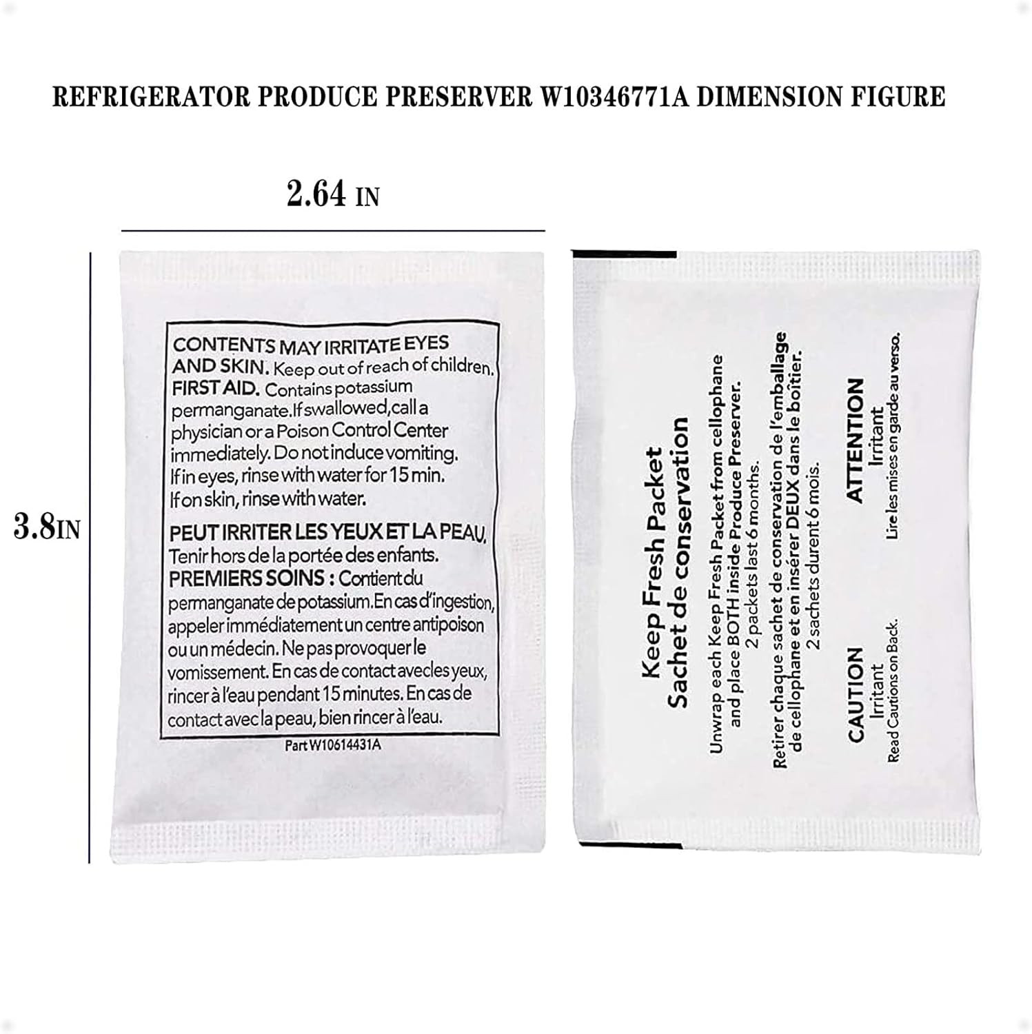 Refrigerator Produce Preserver W10346771A Replacement Fresh Pack 6 Holders