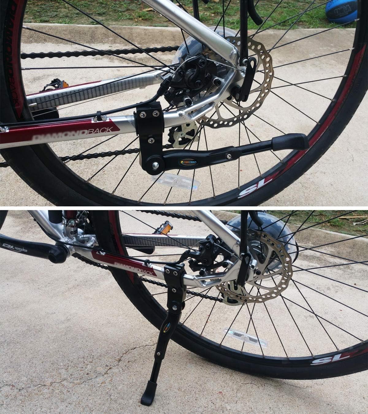 Adjustable Aluminum Alloy Bike Kickstand for 22-28 Inch Bikes - Collapsible