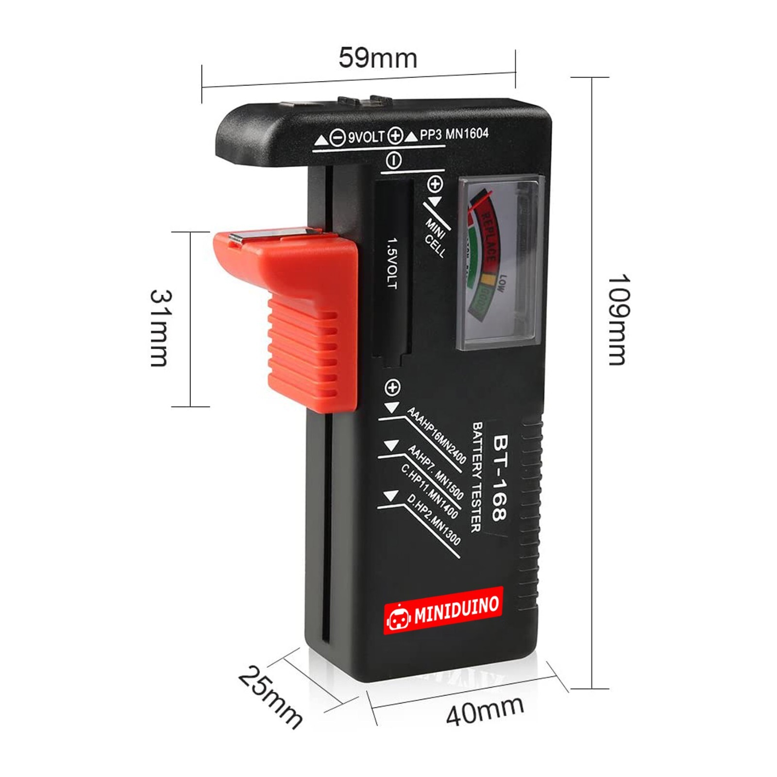 Universal Digital LCD Battery Checker Volt Tester Cell AA AAA C D 9V Button