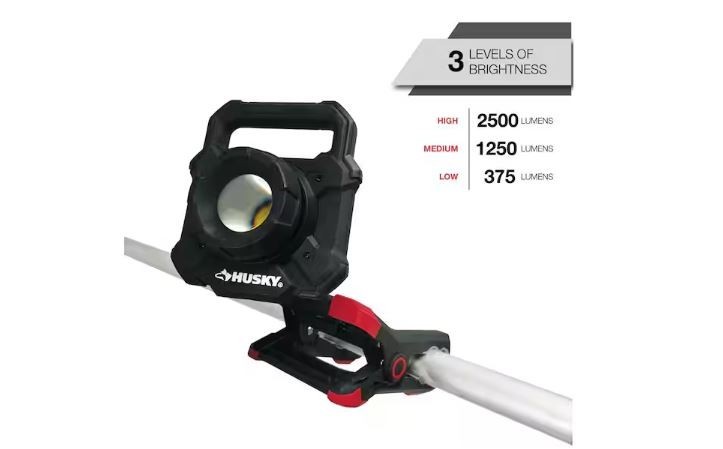 2500-Lumens Rechargeable LED Clamp Work Light