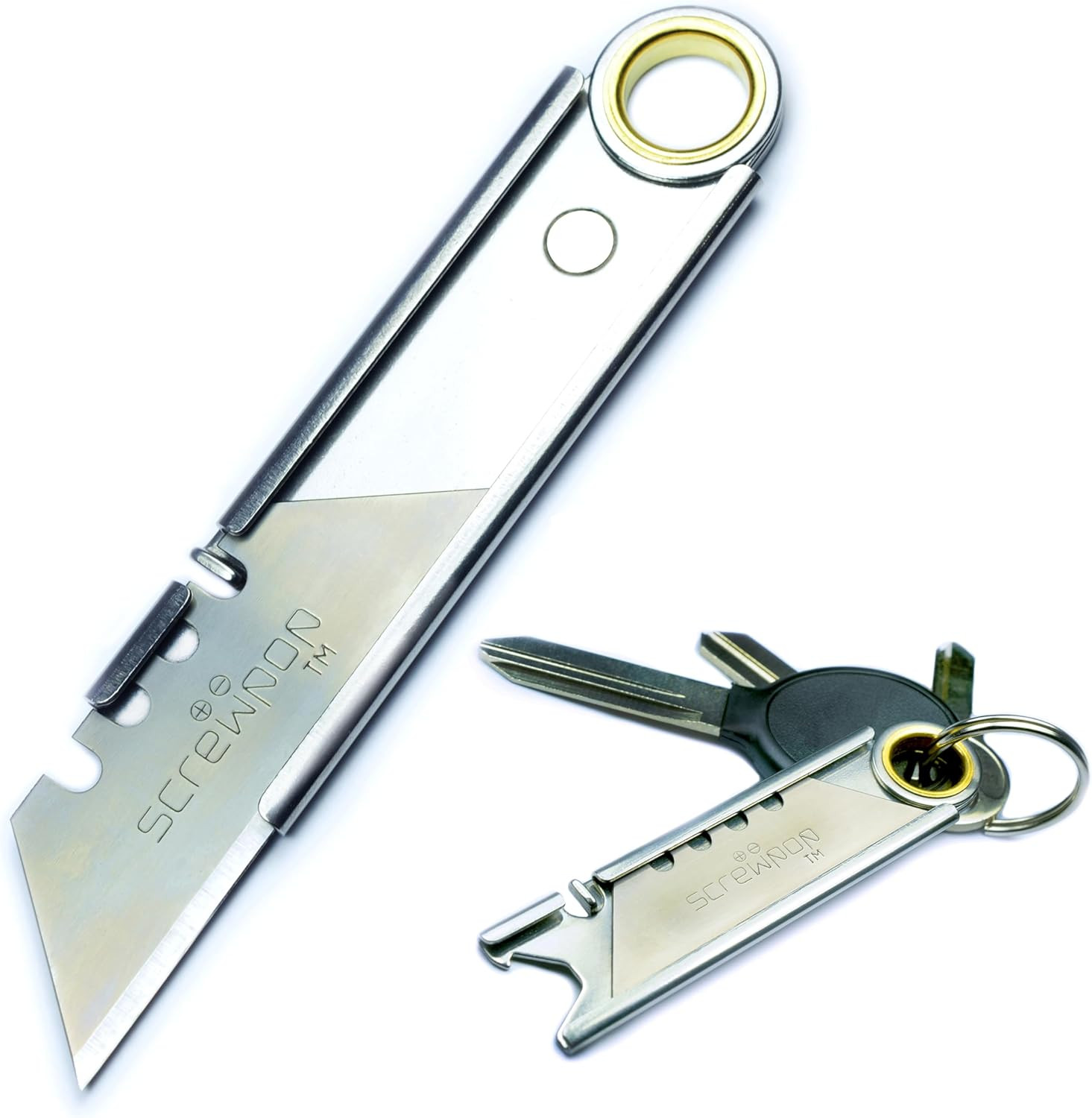 Keychain Tool ‎Foldable Utility Knife Bottle Opener Box Cutter Stainless Steel