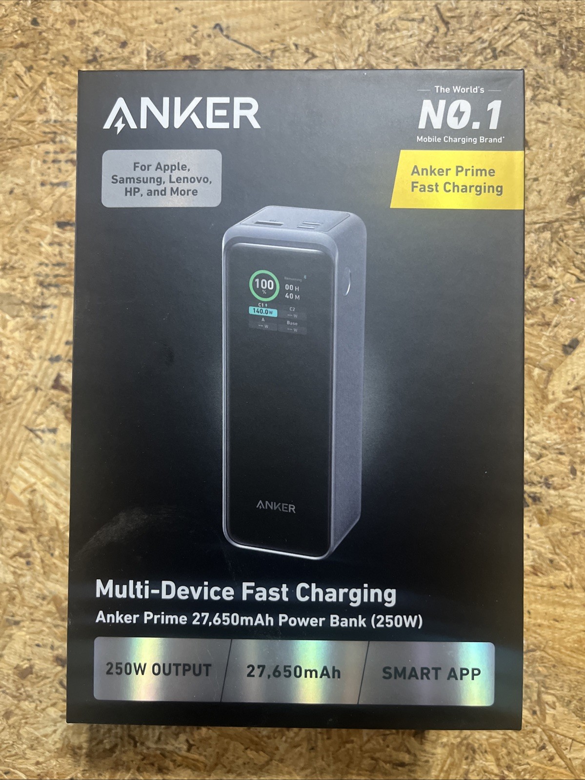 Anker Prime Power Bank 27650mAh 3-Port 250W Portable Charger w/Smart App