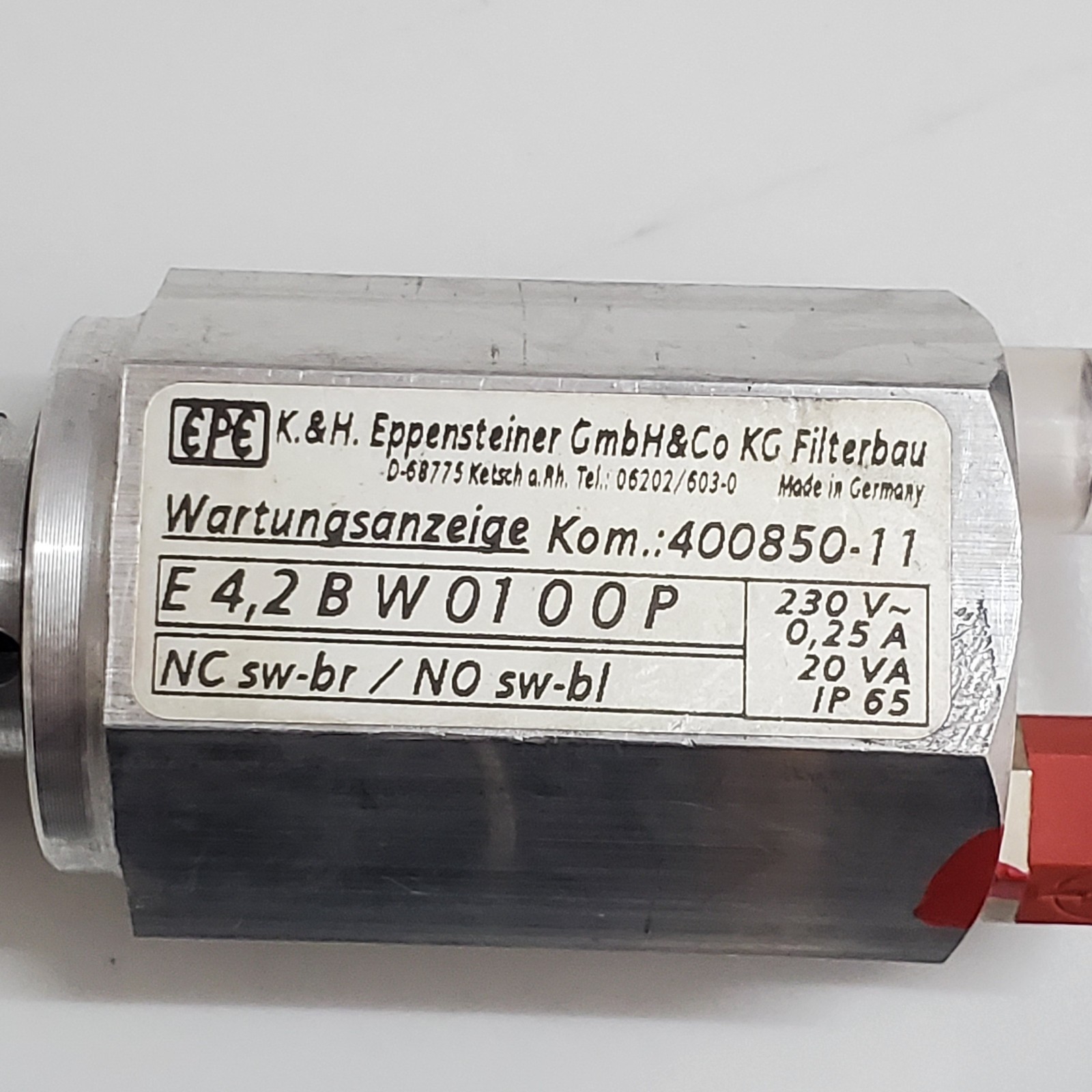 EPE 400850-11 Filter Indicator E4.2BW0100P 230V IP65 Maintenance Sensor New