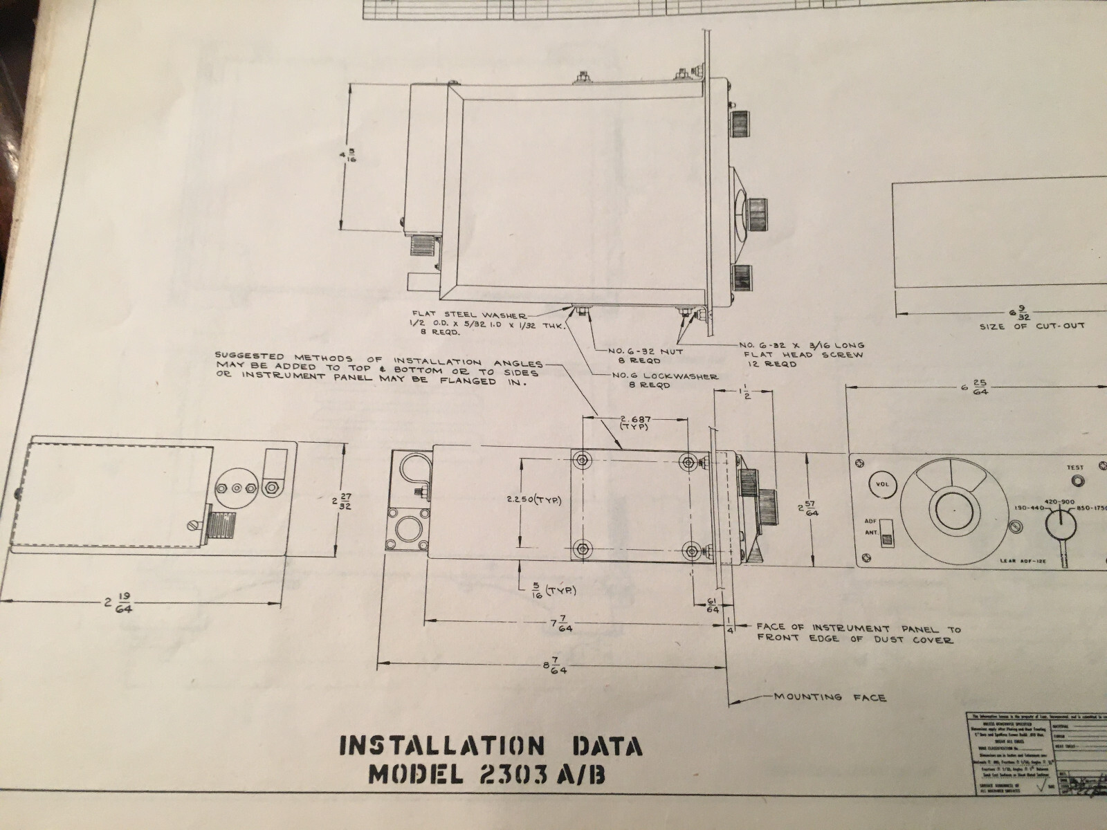 Lear ADF-12E Installation Manual
