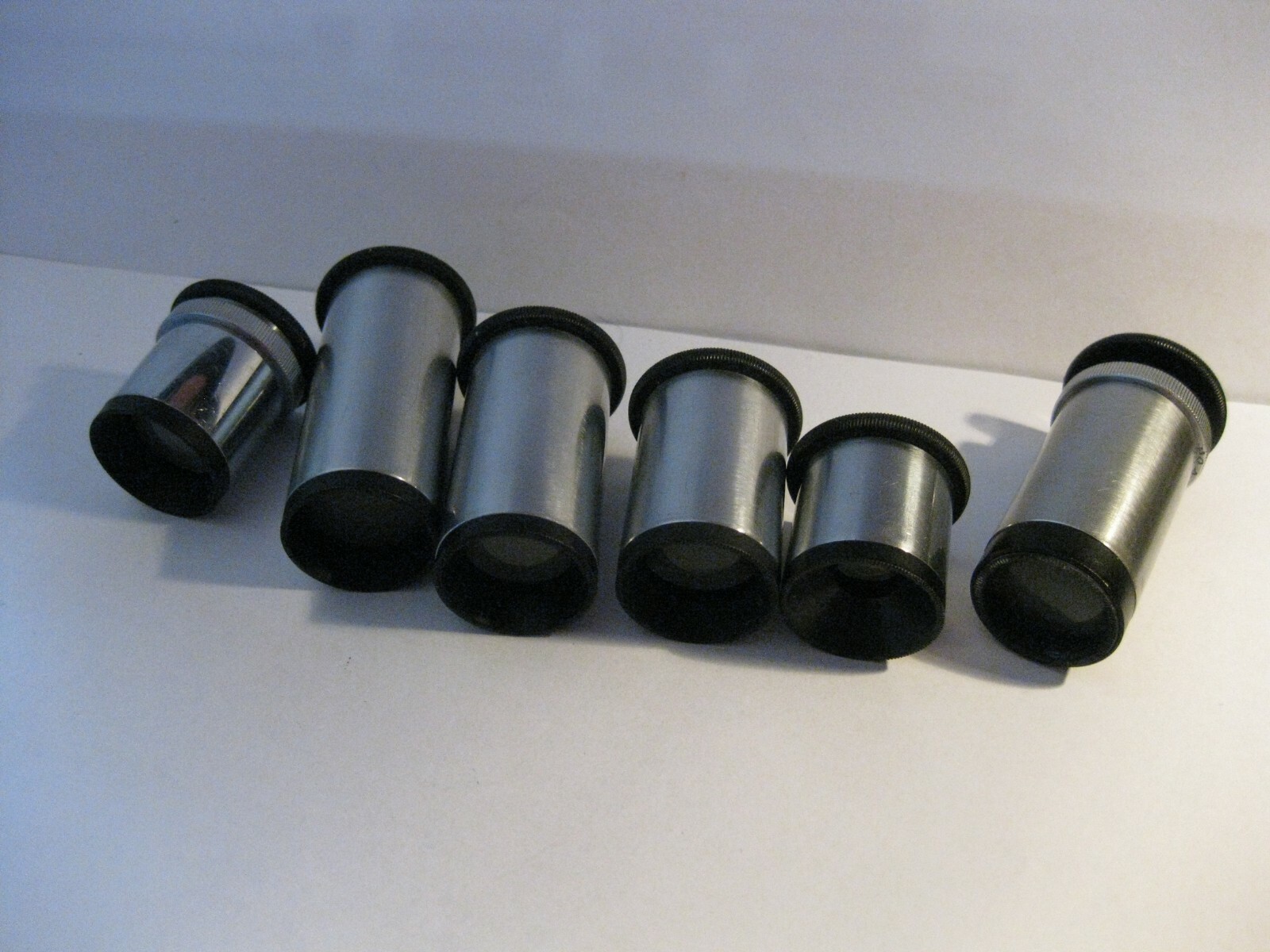 II, Antiq. 6pcs OCULAR Busch Rathenow Metaphot 1900-1930 Microscope Accessories