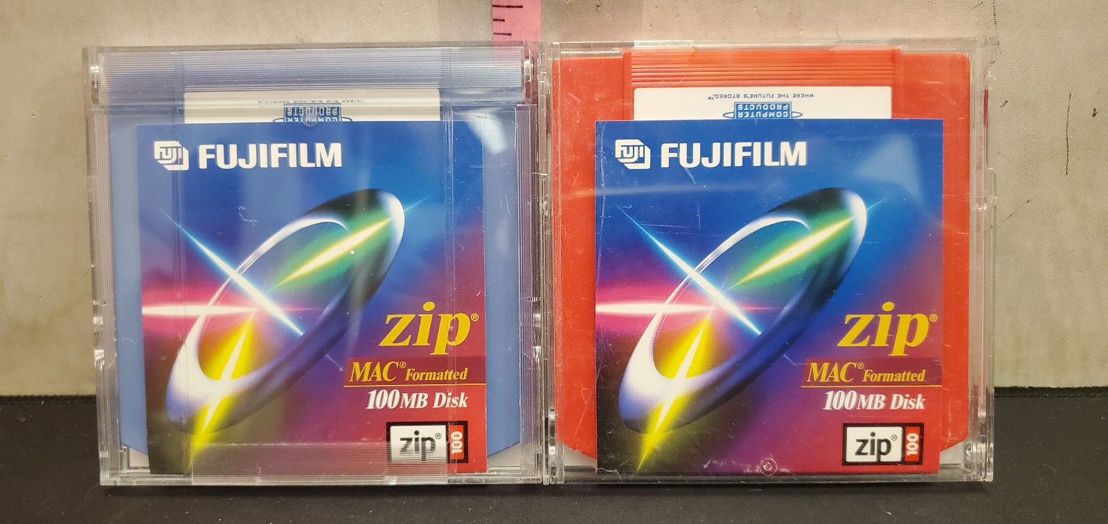 2) Fuji Film Fujifilm 100mb 100 MB Zip Disks Diskettes Disc discs Disk  read