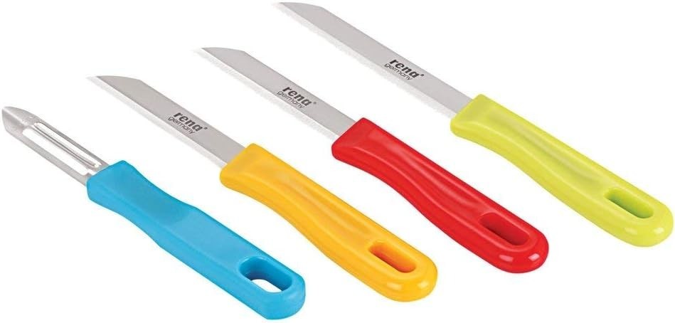 Rena Germany 4 pcs Knife Set - 3 Kitchen Knives and 1 Peeler Set