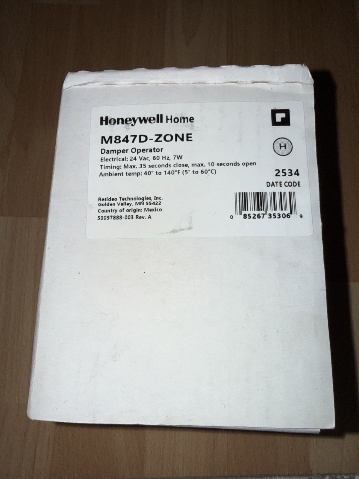 Honeywell M847D- Zone Valve Actuator