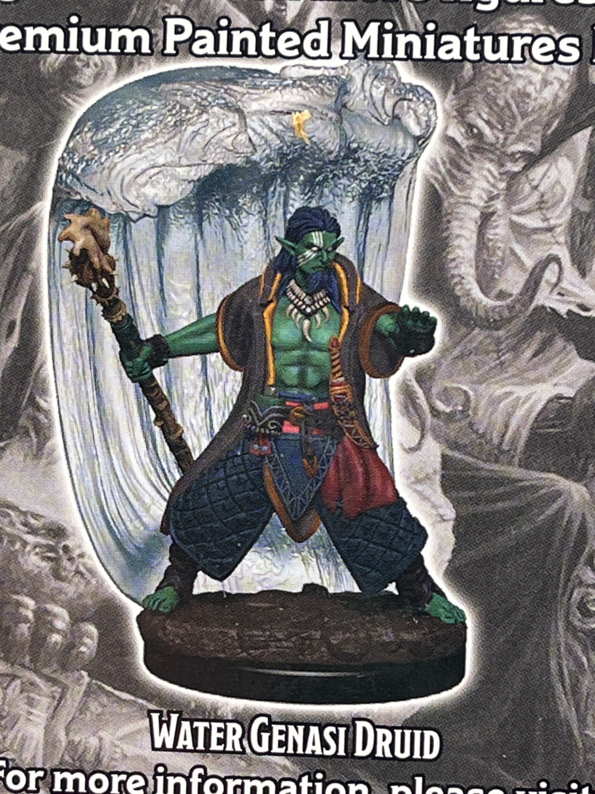 D&D Pathfinder Mini Premium IotR Wave 6 Water Genasi Male Druid UNIQ MINT IN BOX