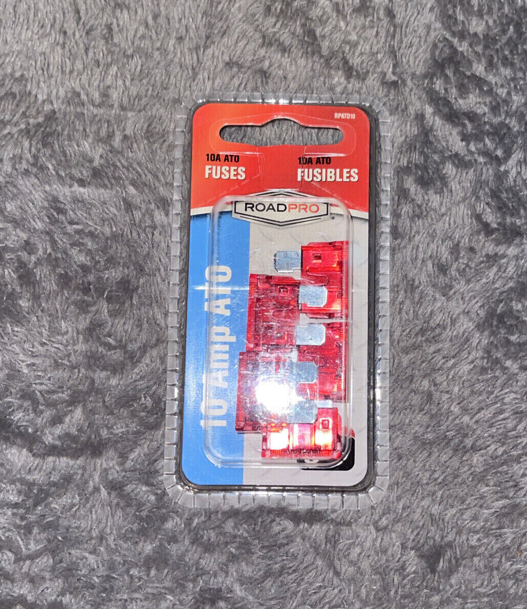 Roadpro RPATO10 10A 10 Amp ATO Fuses, 5 Per Pack NEW