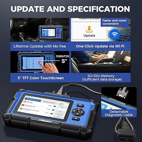 TOPDON AD600S OBD2 Scanner Engine ABS SRS SAS AT TPMS EPB Diagnostic Scan Tool