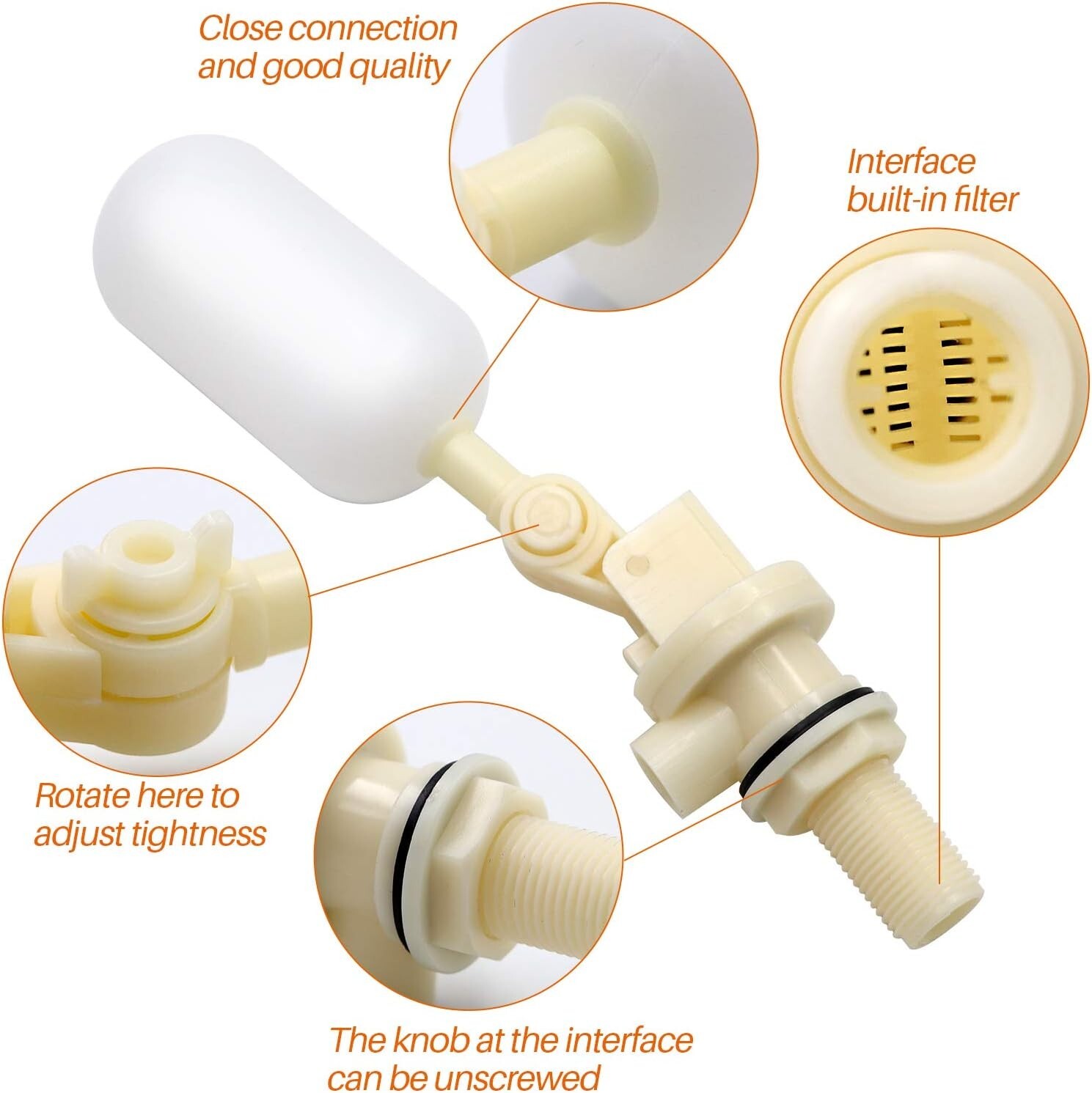 2 Pack Water Float Valve 1/2 Inch - Adjustable Arm for Clean Water Solutions