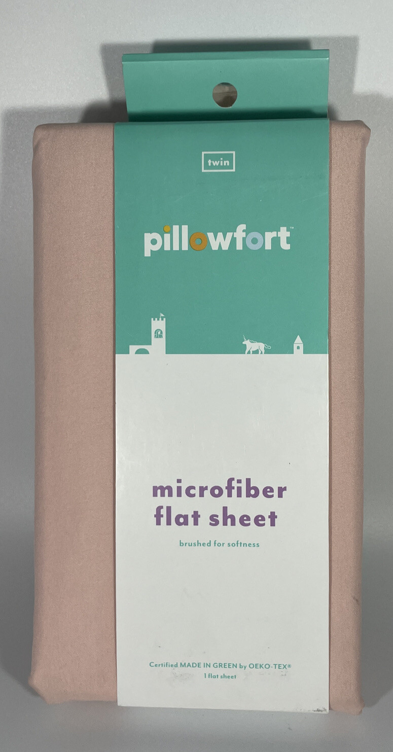 Pillowfort Just Peachy Microfiber Flat Sheet Size Twin 66" X 96" NEW