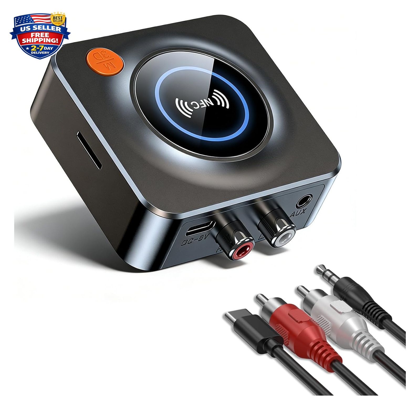 Bluetooth Receiver for Stereo, AUX RCA Adapter for Old Speakers, NFC Wireless